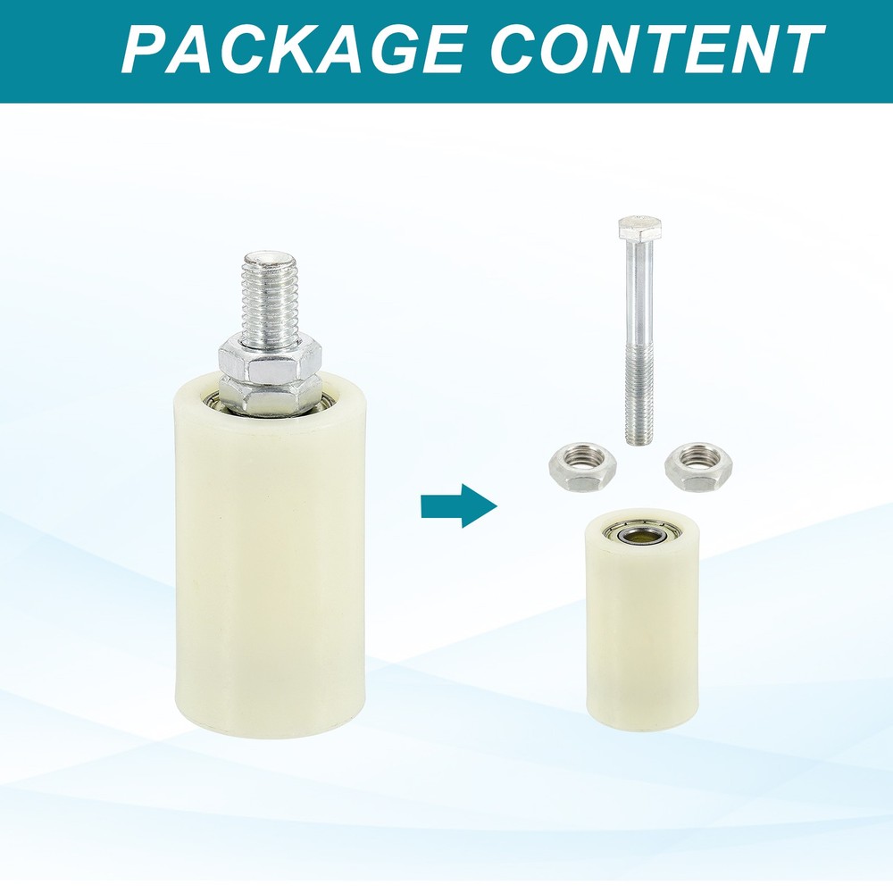 1Set Slide Gate Guide Roller 2.8" Adjustable Nylon Roller, White