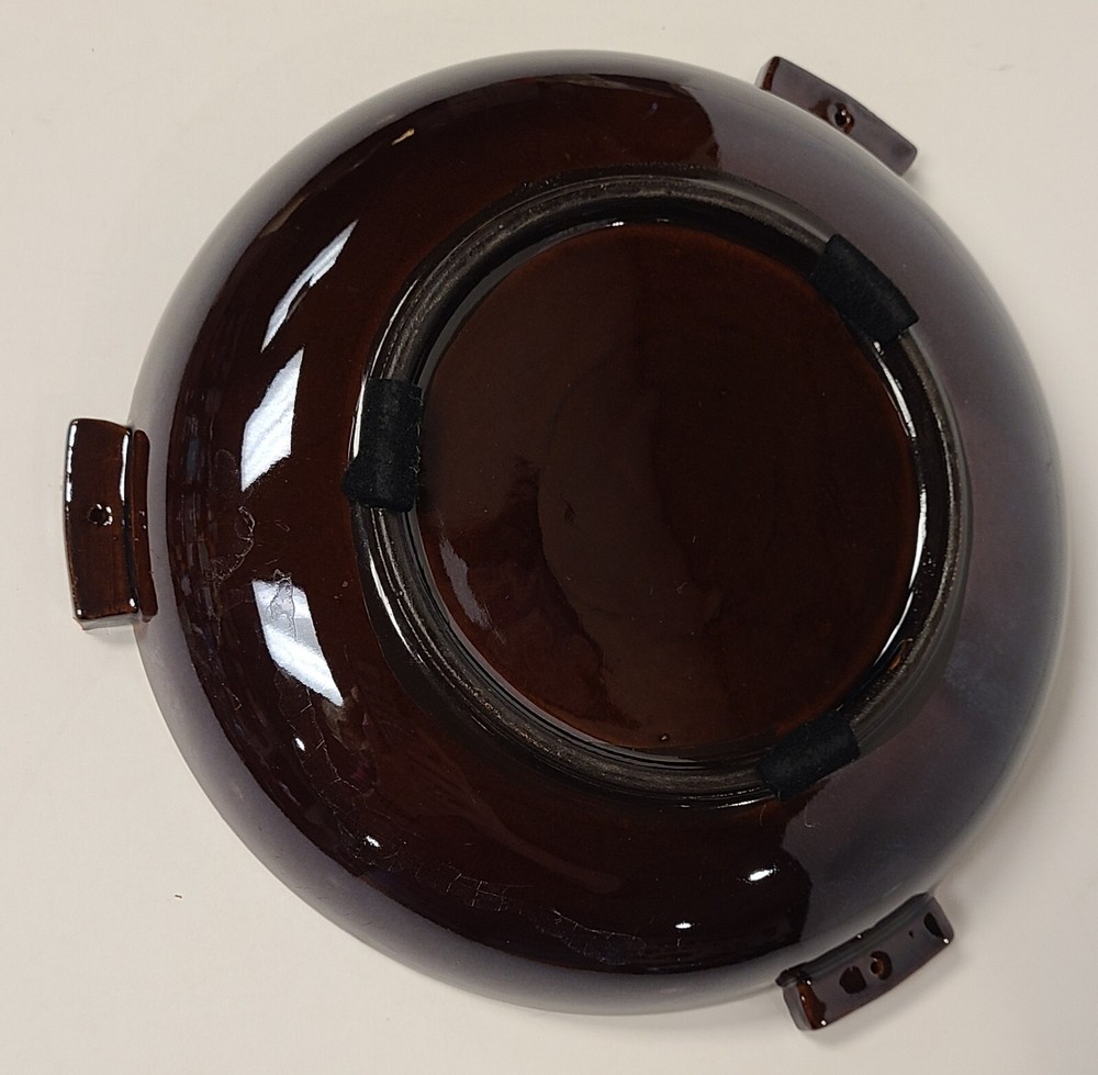 Ashtray Dark Brown 8" Round Ceramic