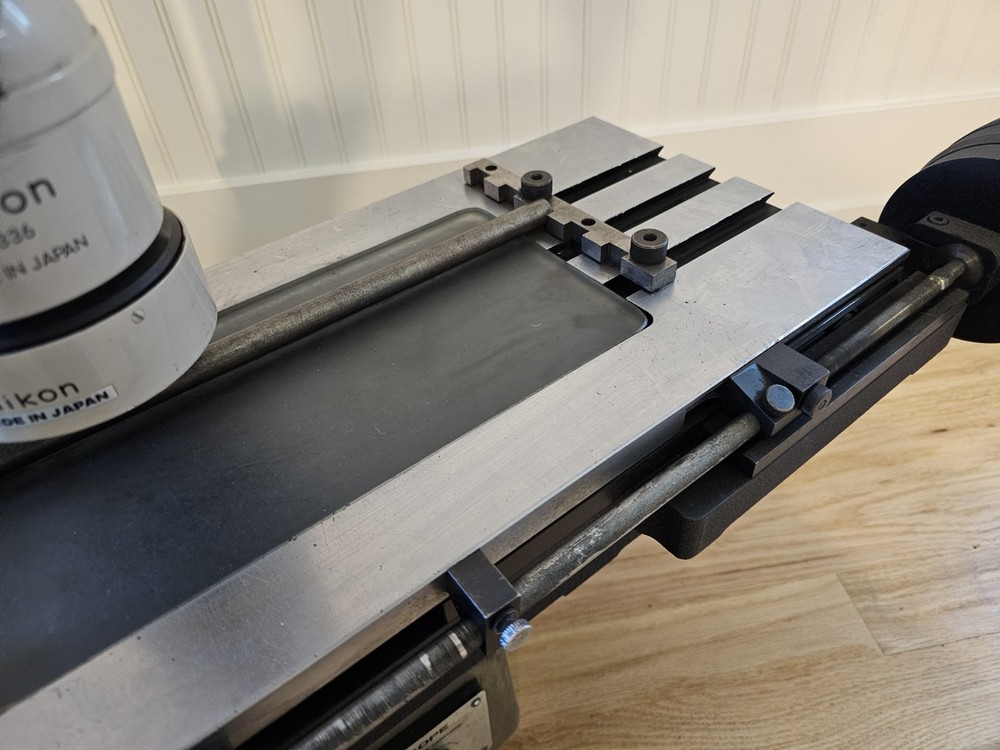 Nikon Measurescope Toolmakers Measuring Microscope X-Y Table Brown & Sharp Dials