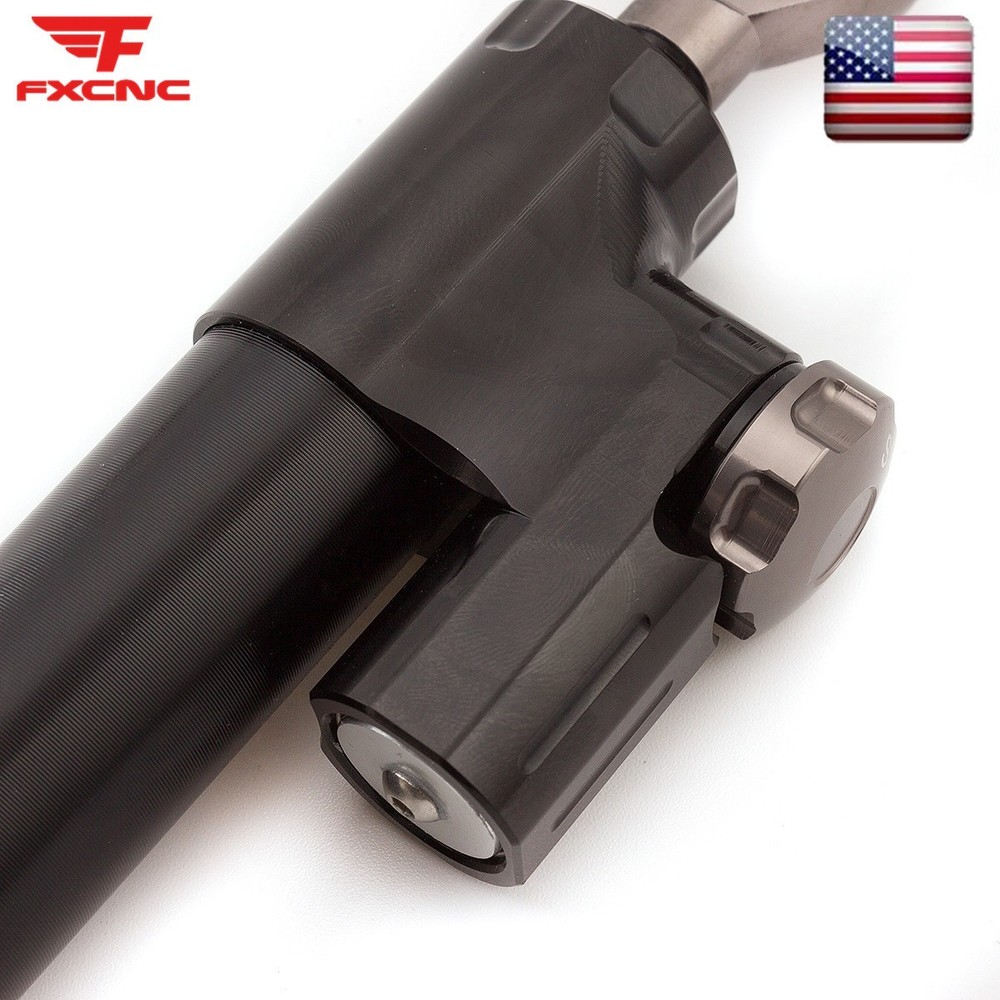 Motorcycle Universal CNC Adjustable Steering Damper Stabilizer Safety Black&Gray