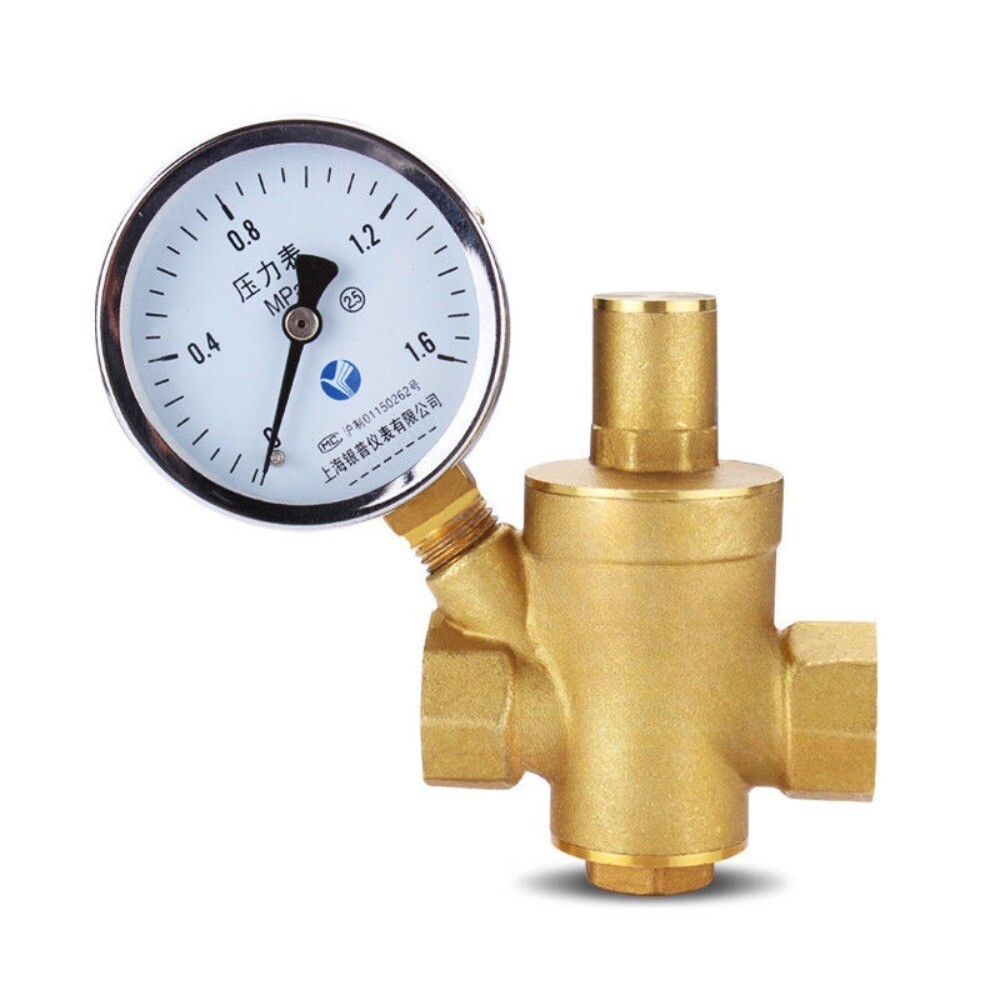 3/4'' DN20 BSP Brass Water Pressure Reducing Valve W/ Gauge Flow Adjustable NEW
