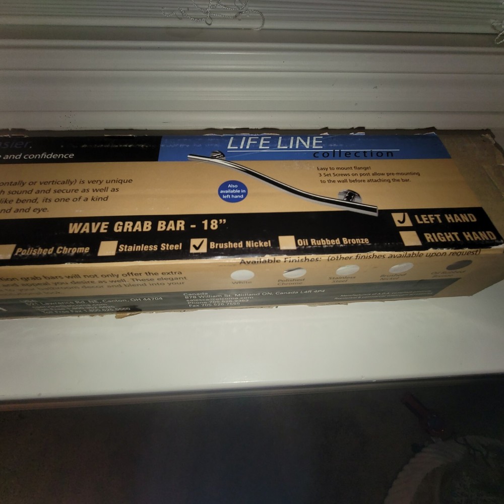 Elcoma Life Line Wave Grab Bar 18" LH