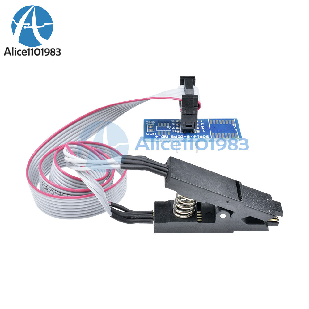 SOIC8 SOP8 Flash Chip IC Test Clips Socket Adpter BIOS/24/25/93 Programmer