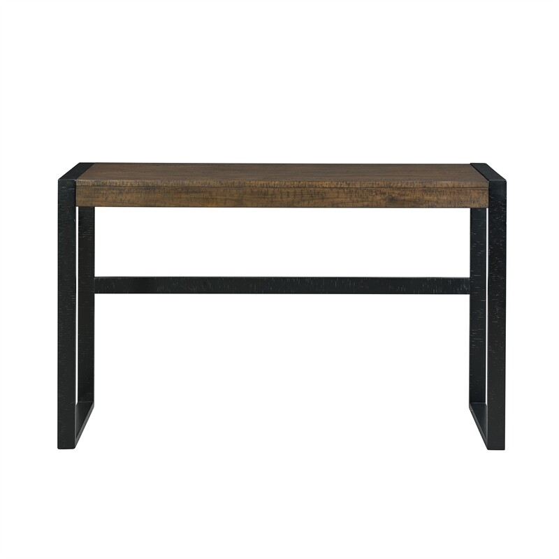 Pemberly Row Contemporary Multipurpose Bar Table Set in Walnut