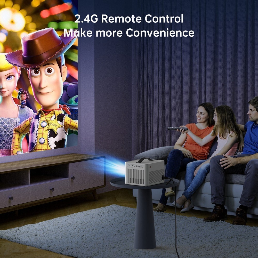 Native 1080P Smart Projector WiFi Bluetooth 4K Home Theater For Android iPhone