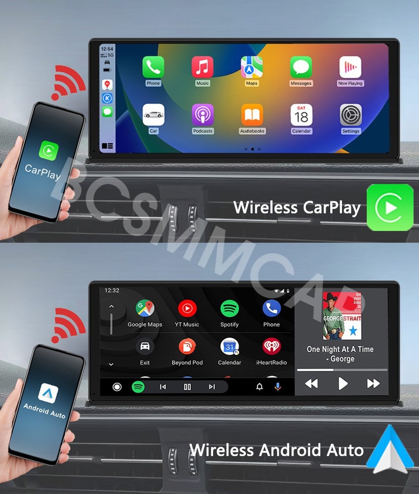 Touch Screen Car DVR Dash Cam Front Rear Cam G-sensor For Carplay Android Auto