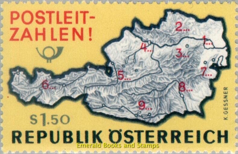 EBS Austria 1966 - Postcodes - Map of Austria - ANK 1231 - MNH*