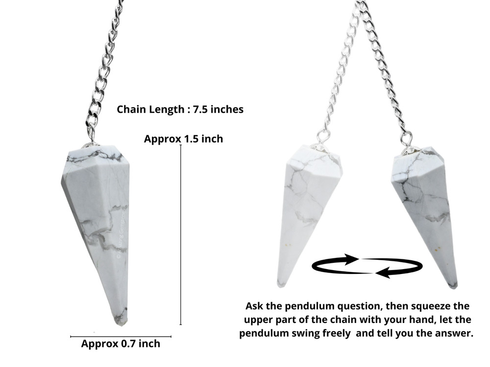 Howlite Dowsing Crystal Pendulum