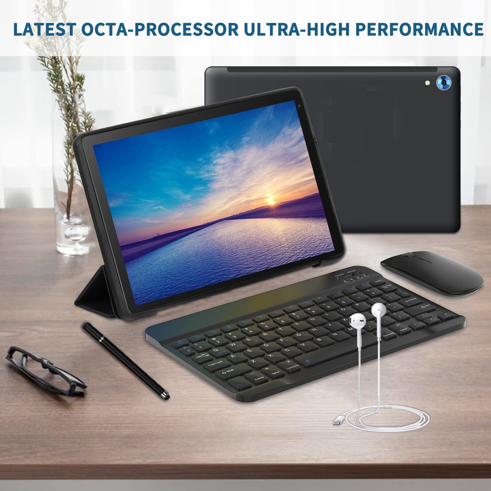 NEW 10.1 inch Android 14 Tablets HD Touchscreen Octa-Core 10+128GB Dual Camera