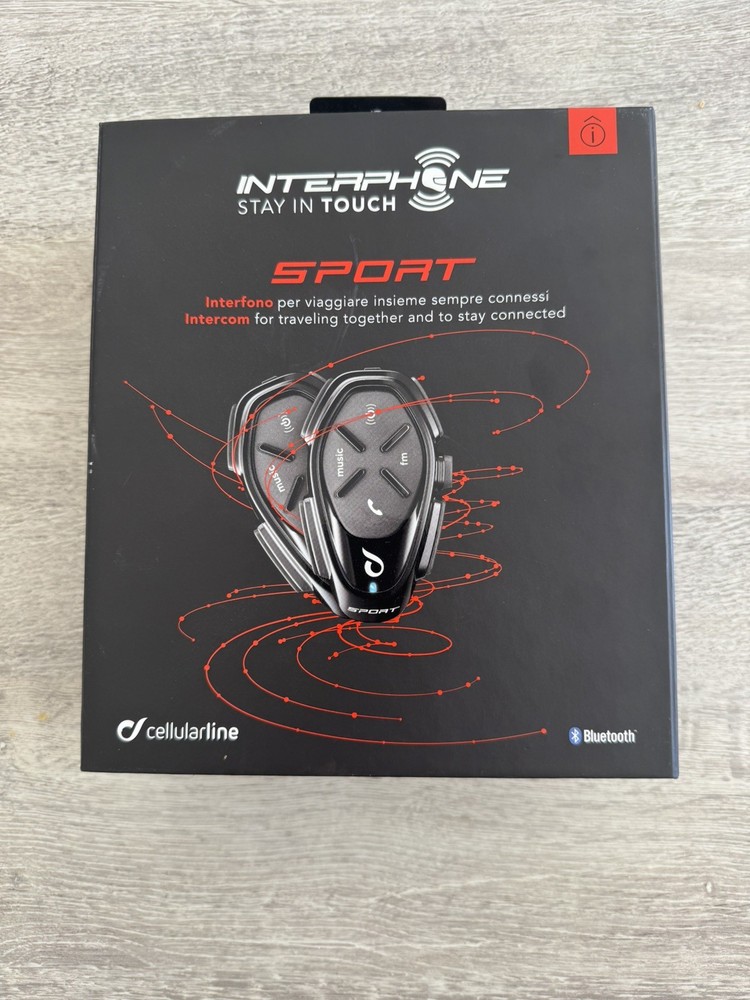 Interphone sport Intercom SINGLE Motorcycle Intercom Bluetooth Headset Black