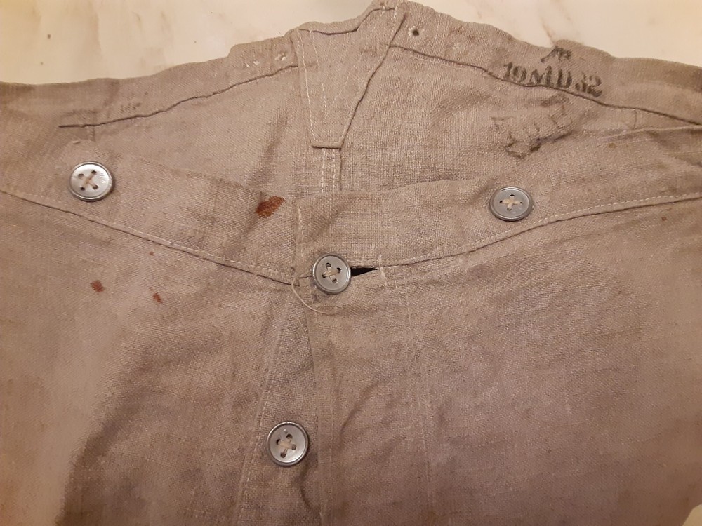 Original Swedish White Drill Uniform Trousers Dated 1932