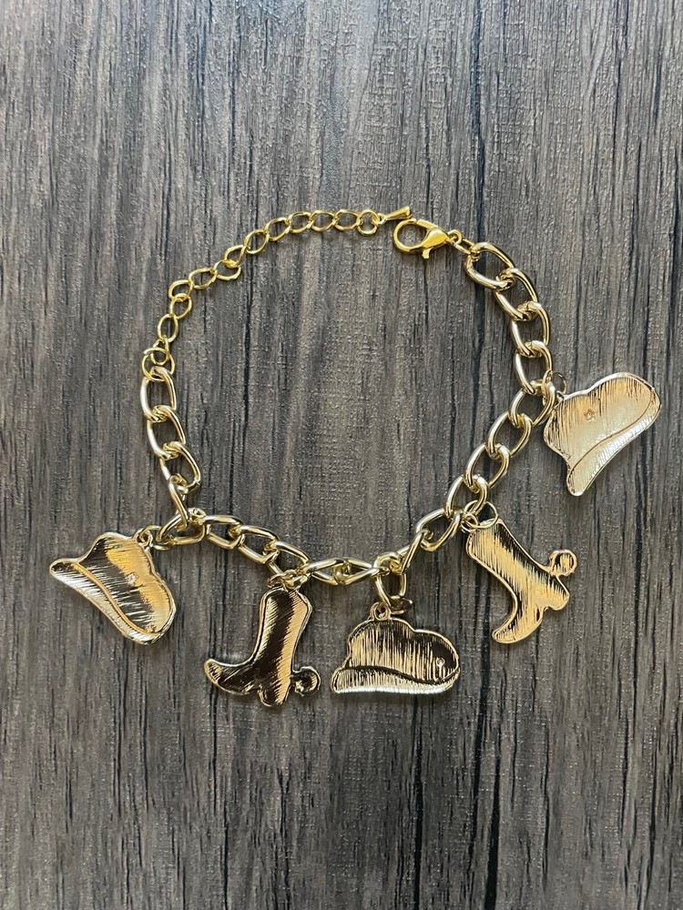 Handmade White Western Charm Bracelet