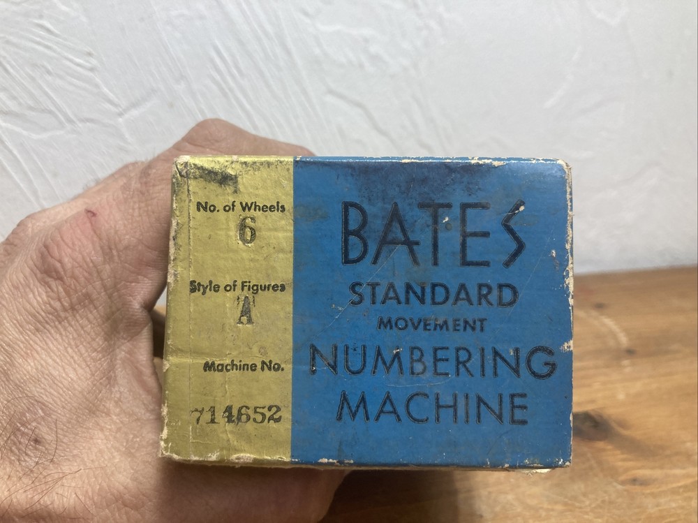 Vintage Bates Numbering Machine 6 Wheel Stamper