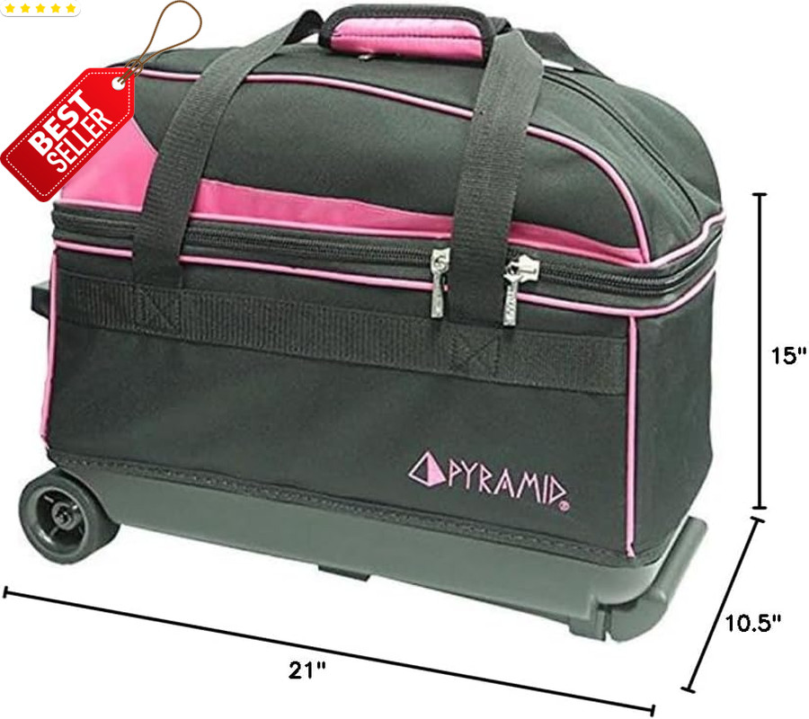 Prime Double Roller 2 Ball Bowling Bag Shoe Compartment Locking Handle US