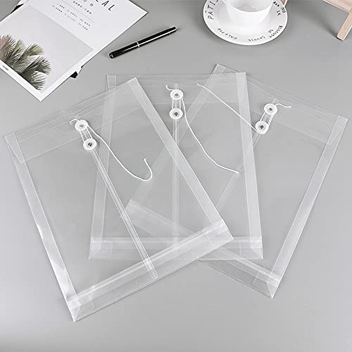 Letter Size Clear Poly Envelopes with String Closure 10 Pack, Plastic Envelop...
