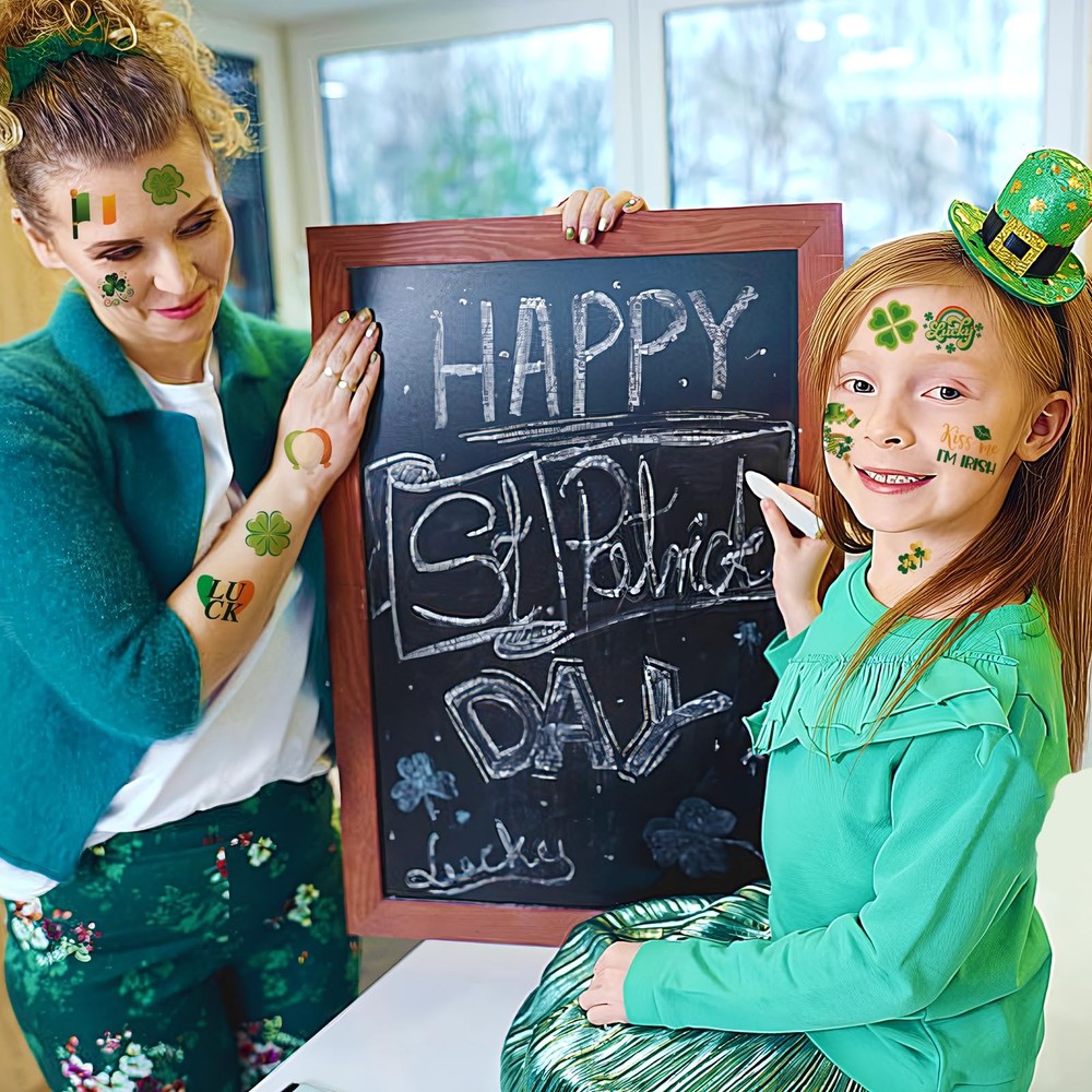180Pcs St-Patricks Day Temporary Tattoos - Shamrock St Patrick's