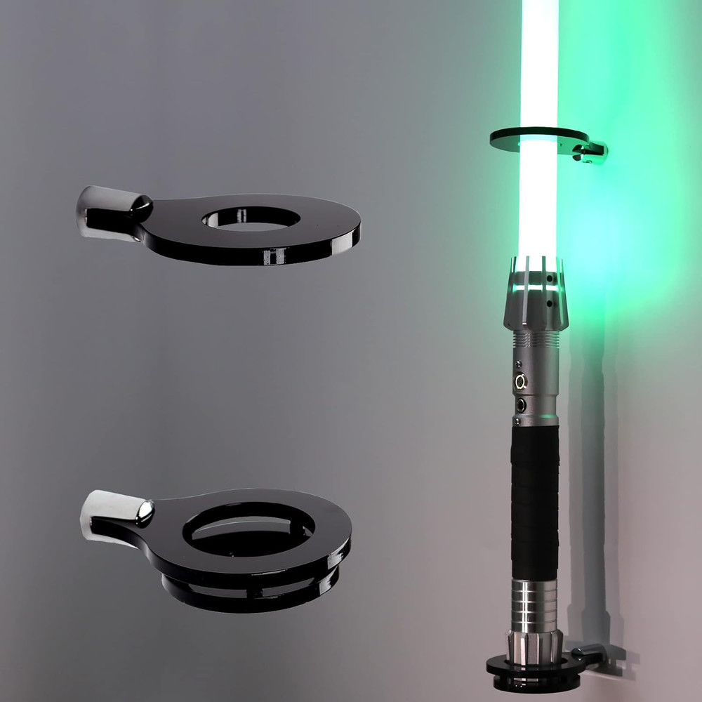 Vertical Acrylic Lightsaber Wall Mount Display Bracket - Black