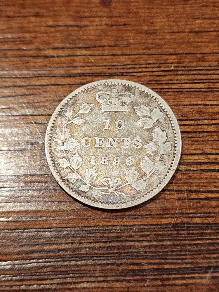 1896 Canada 10 Cents Silver Coin