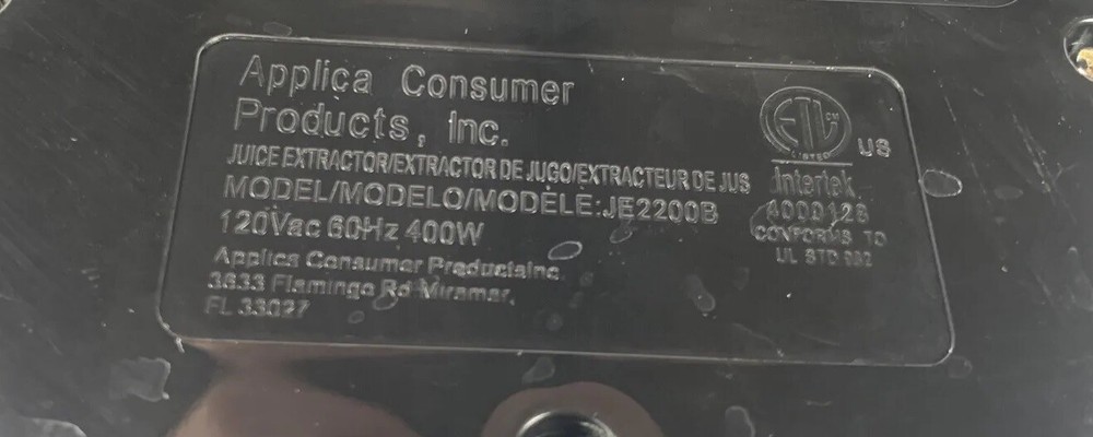 Black & Decker Juicer Model JE2200B Base only - Tested Replacement Part Read