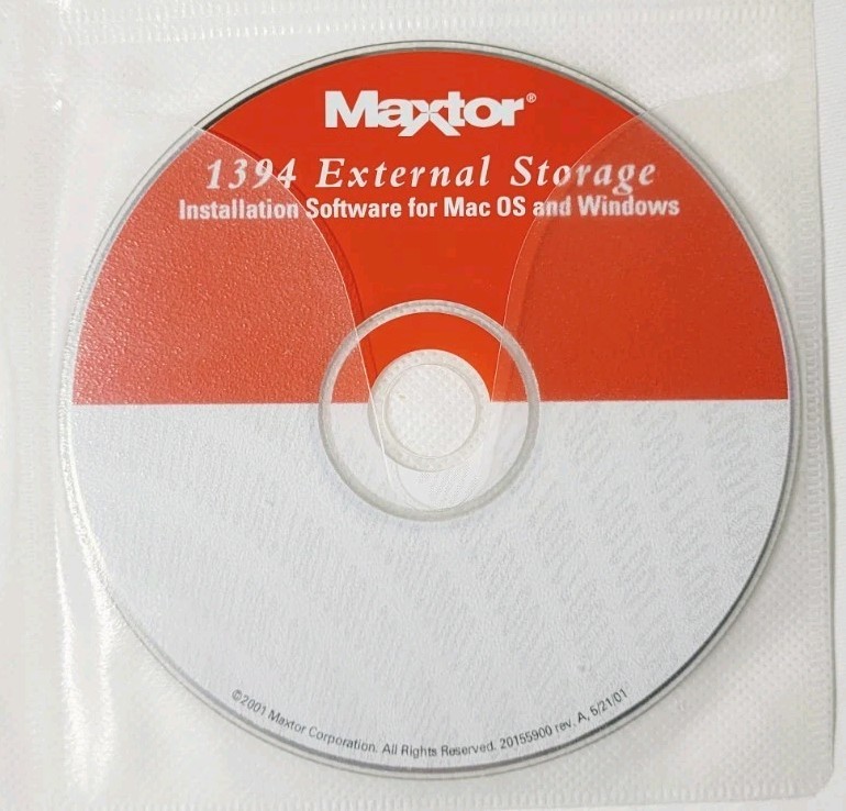 Maxtor 1394 External Storage Installation Software CD