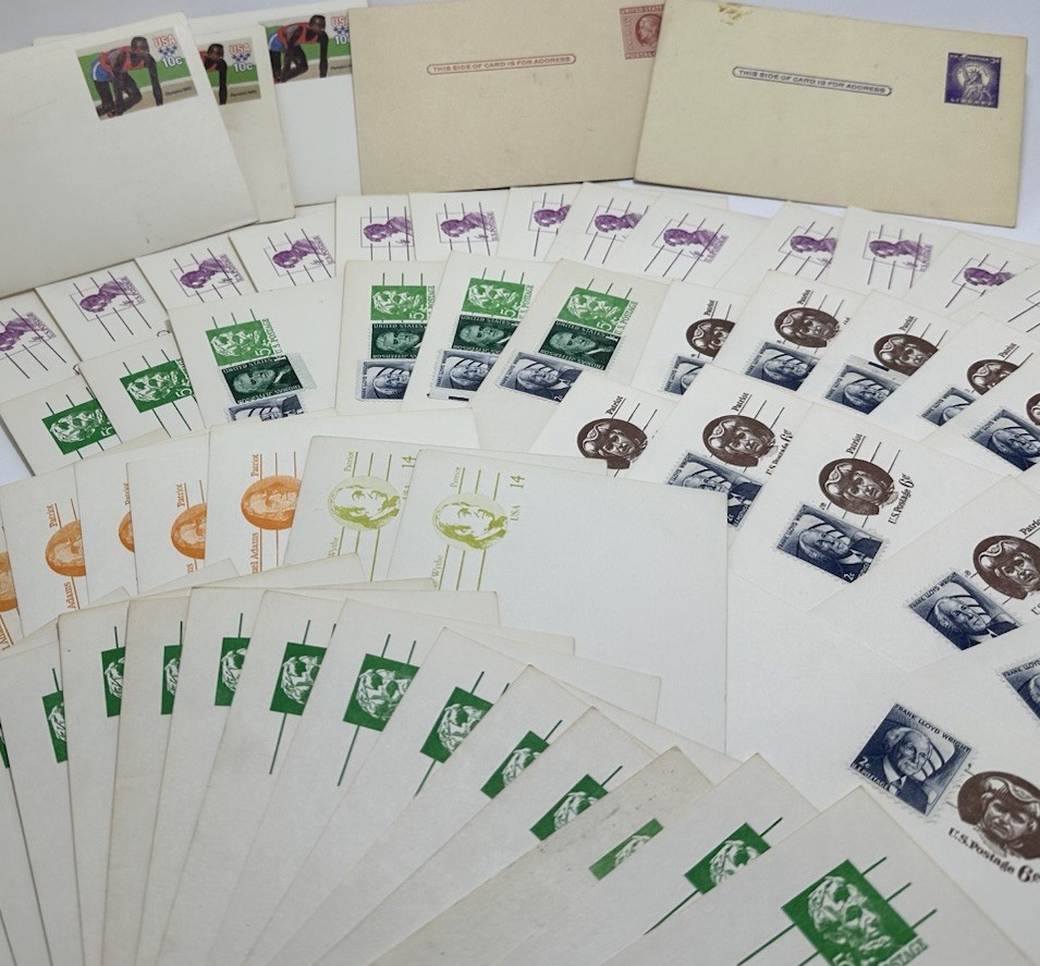 70 US Postal Cards Historical Figures Olympics 2-10 Cent US
