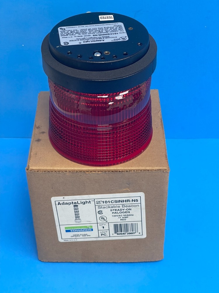 AdaptaLight 101CSINHR-N5 Red Stackable Beacon Steady on Halogen 120VAC