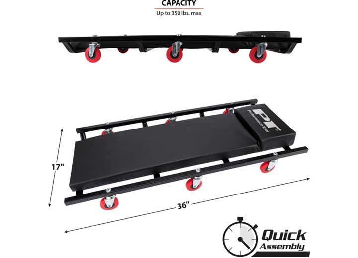 Performance Tool W85015 36" 6-Caster Creeper