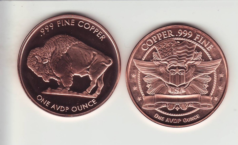 BUFFALO   1 oz. Copper Round Coin  Type-3