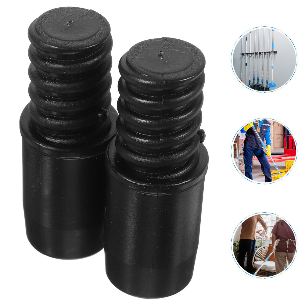 2PCS Commercial Broom Handle End Adapter Threaded Tips Sweeping Broom Handle