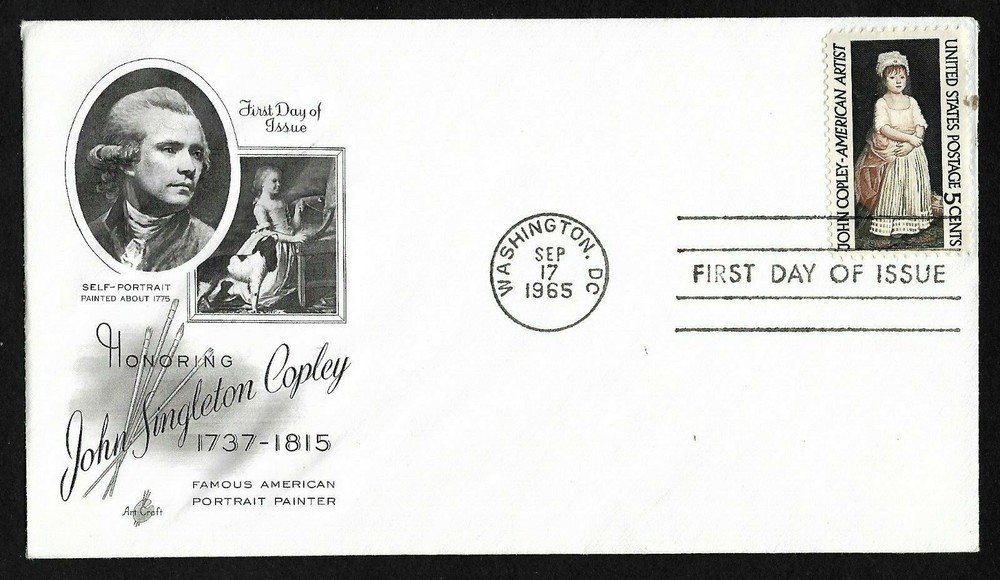 #1273 5c John Copley- ArtCraft FDC