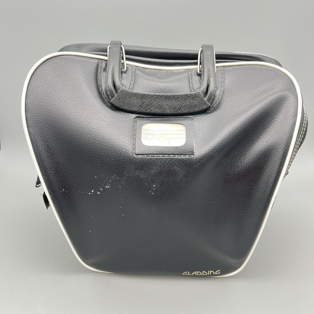 Vintage Gladding Solid Black Bowling Ball Bag Single Ball Plastic Ball Holder