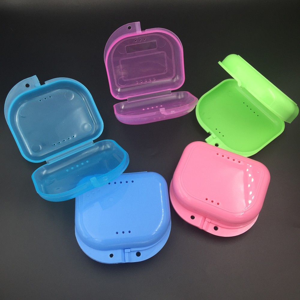 10pcs Dental Retainer Denture Storage Case Box Mouthguard Container Assorted