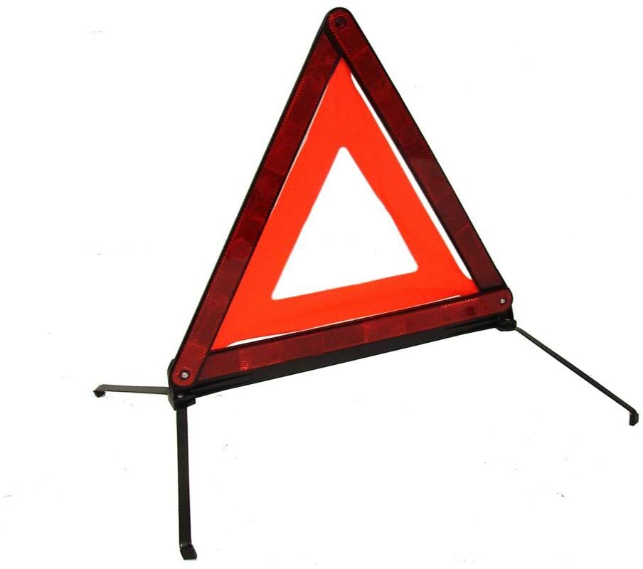 Large Reflective Car Warning Triangle Breakdown Hazard Road EU Emergency Light