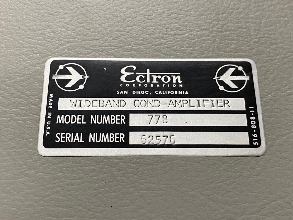 Ectron MODEL 778 WIDEBAND SIGNAL CONDITIONER AMPLIFIER