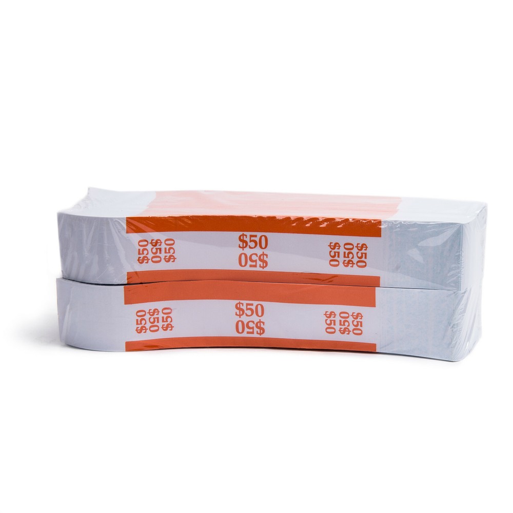 500 Self Sealing Currency Bands- $50 Denomination