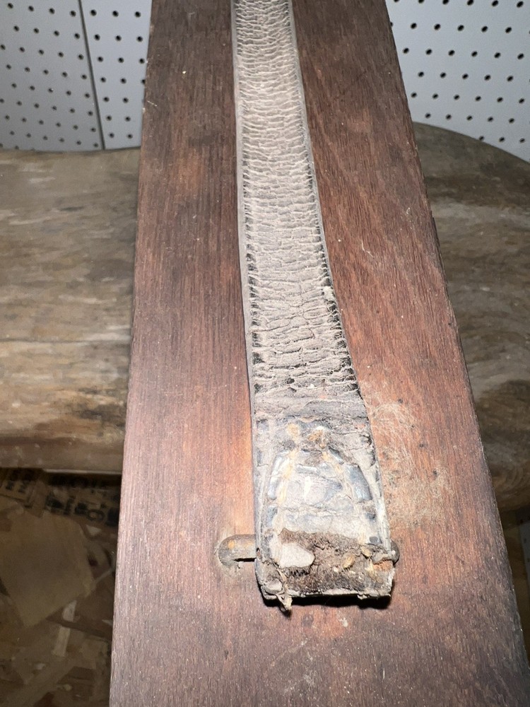 Antique primitive stitching horse saddle maker bench, patented 1892