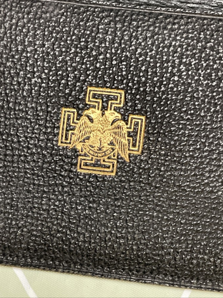 Vintage Leather Wallet, Scottish Rite, Freemason, Embossed