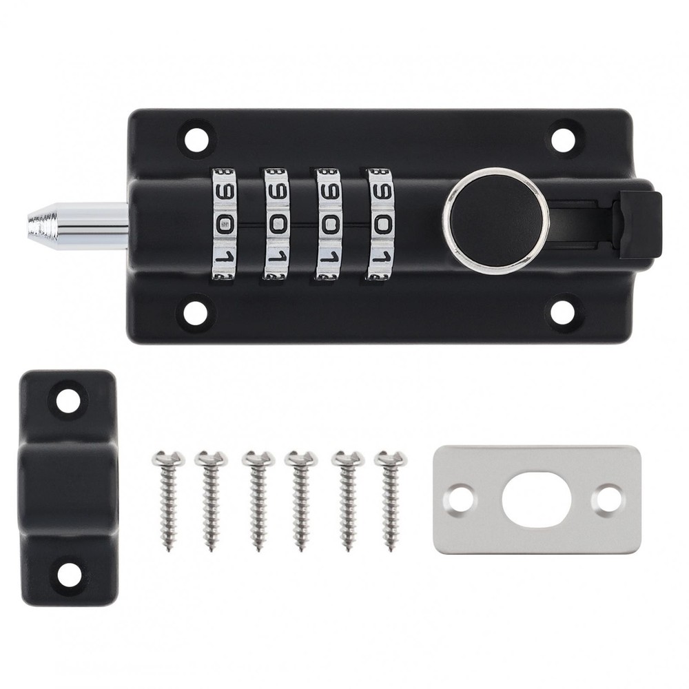 1x Combination Bolt Lock 4 Digit Pin Code Home Door Combination Slide Latch Lock