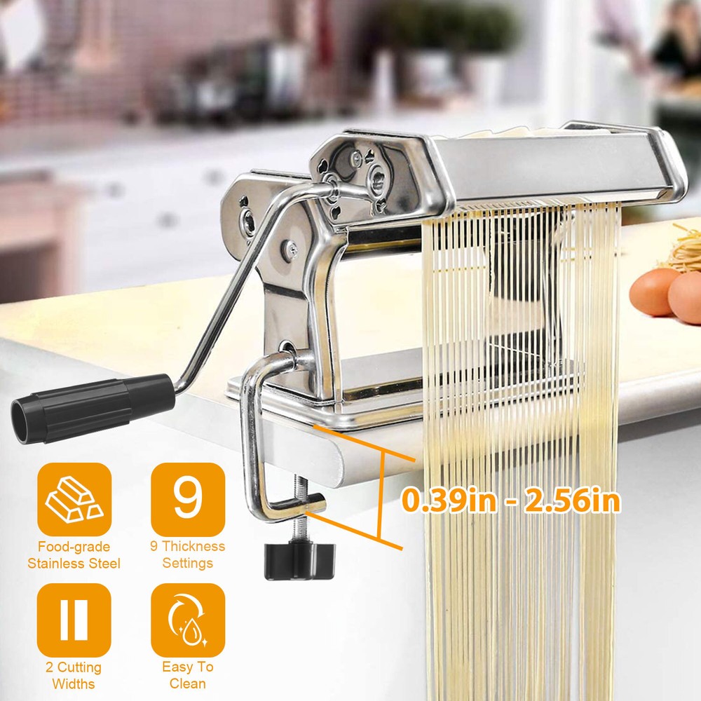 Pasta Maker Machine Adjustable Thickness Noodles Maker for Pasta, Spaghetti