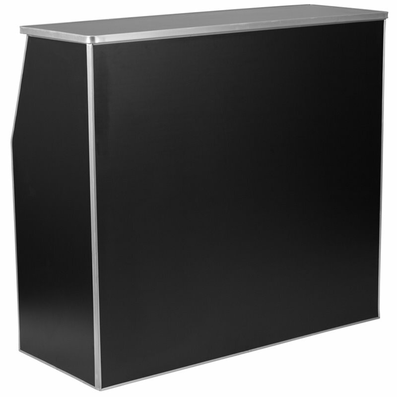 Flash Furniture 4' Laminate Foldable Bar In Black