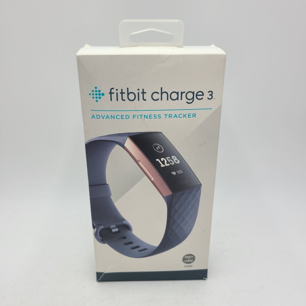 Fitbit Charge 3 Activity Tracker Blue/Gray and white bands