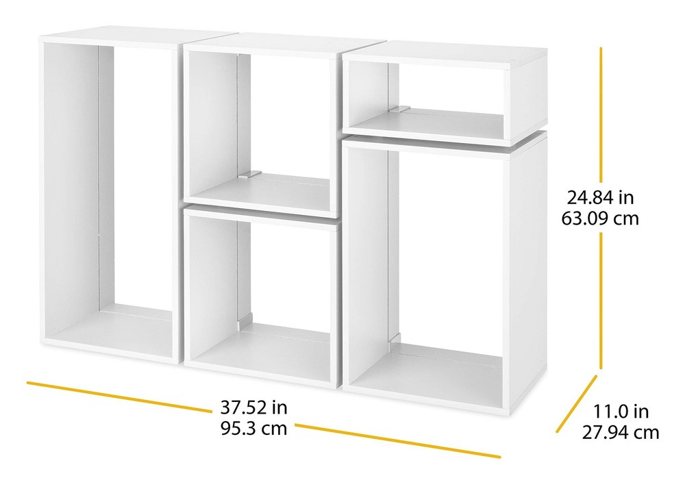 Whitmor Clip & Cube 5-Piece Organizer, White Modern, Contemporary
