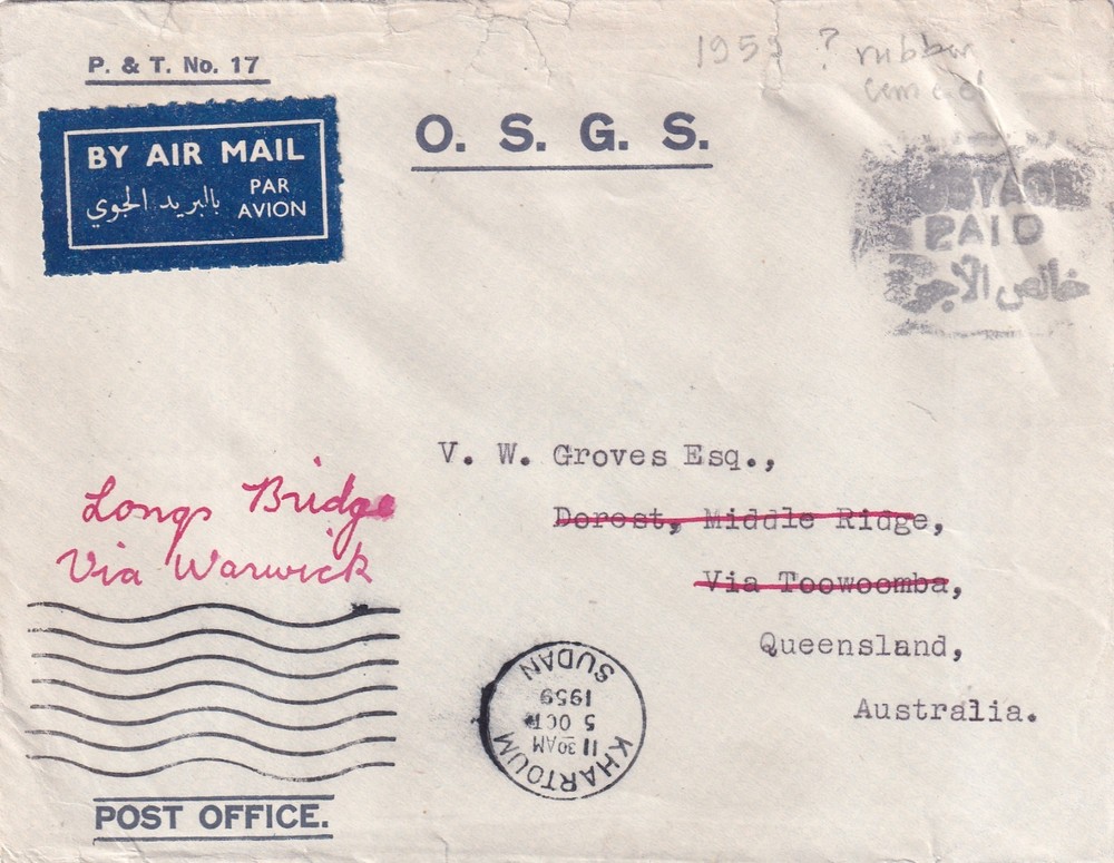 SUDAN POSTAGE PAID POSTAL HISTORY 11 COVERS