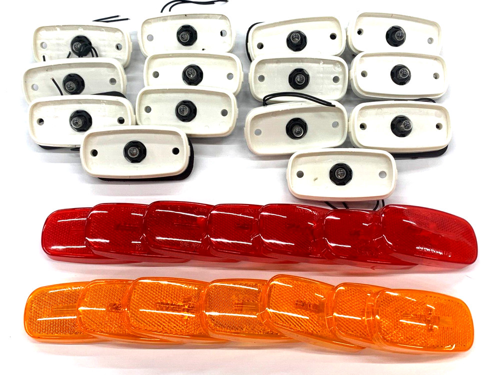 14 Pack Amber And Red Marker/ Clearance Light RV Trailer Truck Camper Motorhome