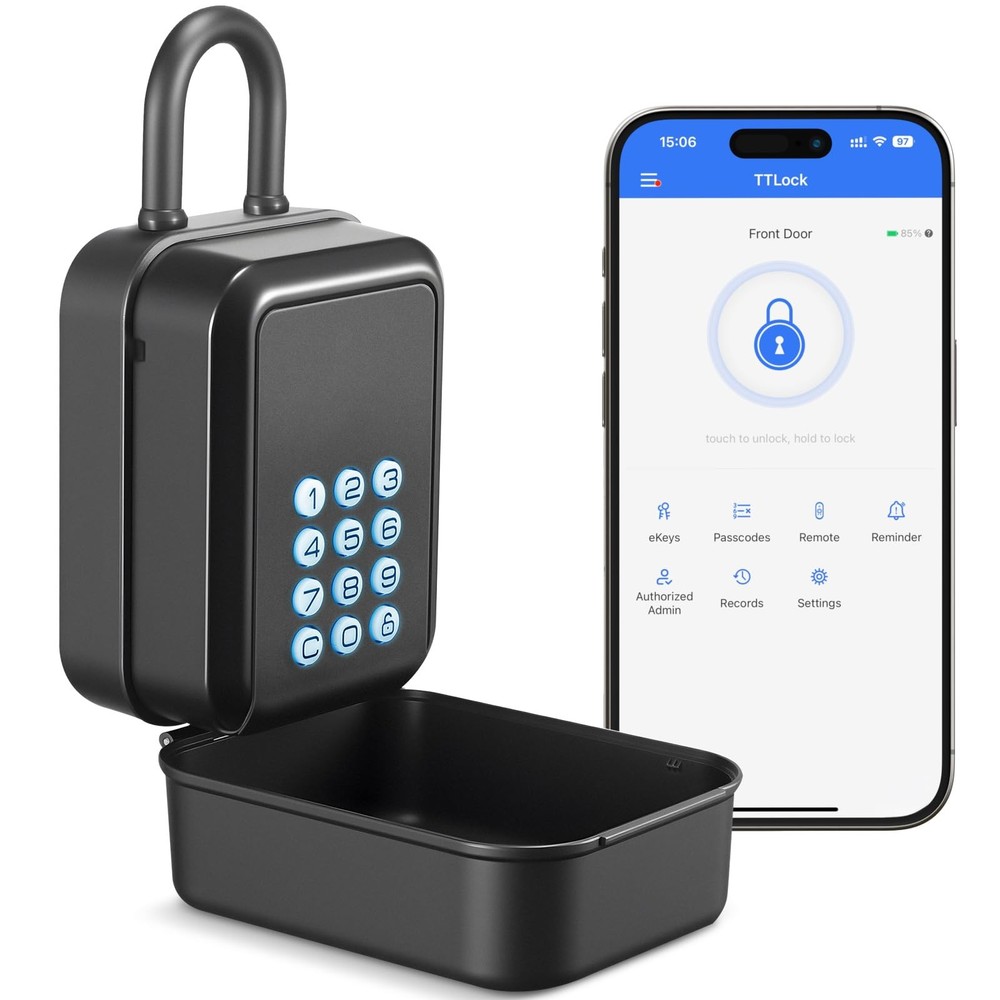 Smart Key Lock Box Electronic Bluetooth Lock Box with APP Control & PIN Code ...