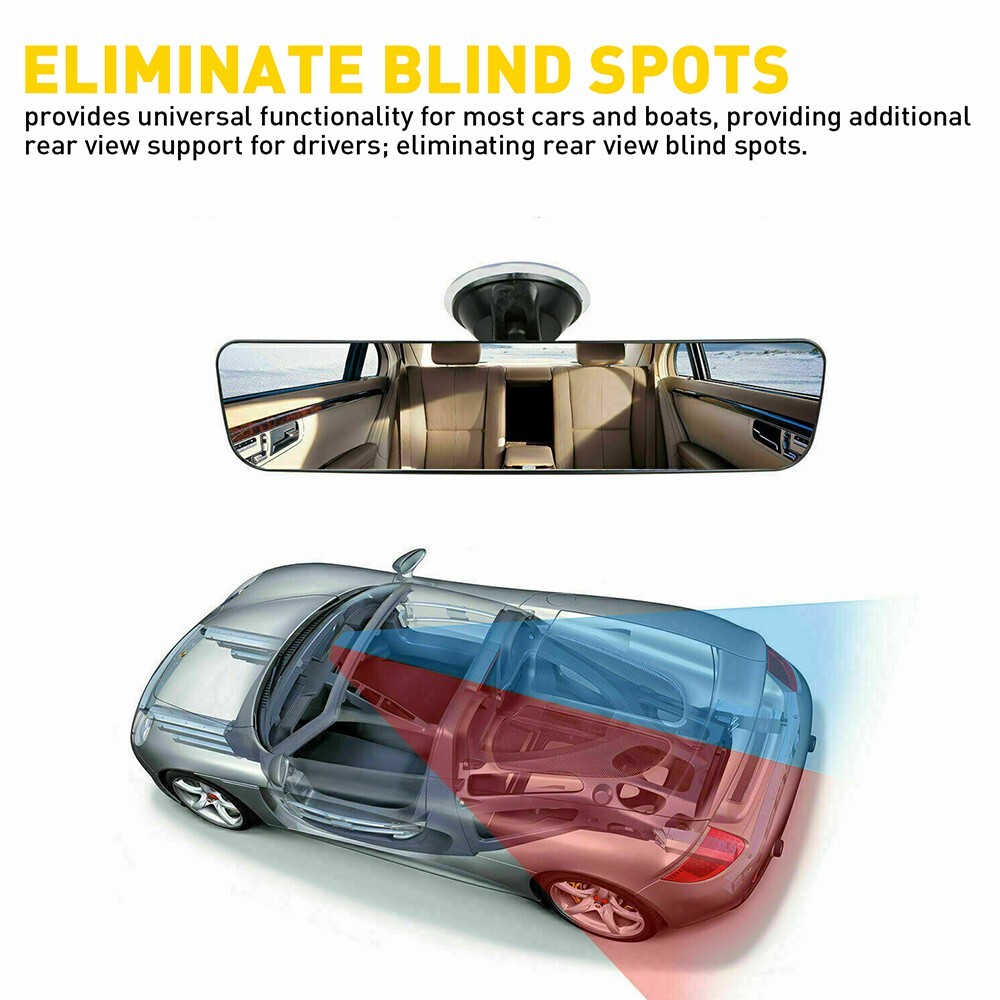Car Suction Rear Cup View Mirror Angle Adjustable Interior Glass Rearview Mirror