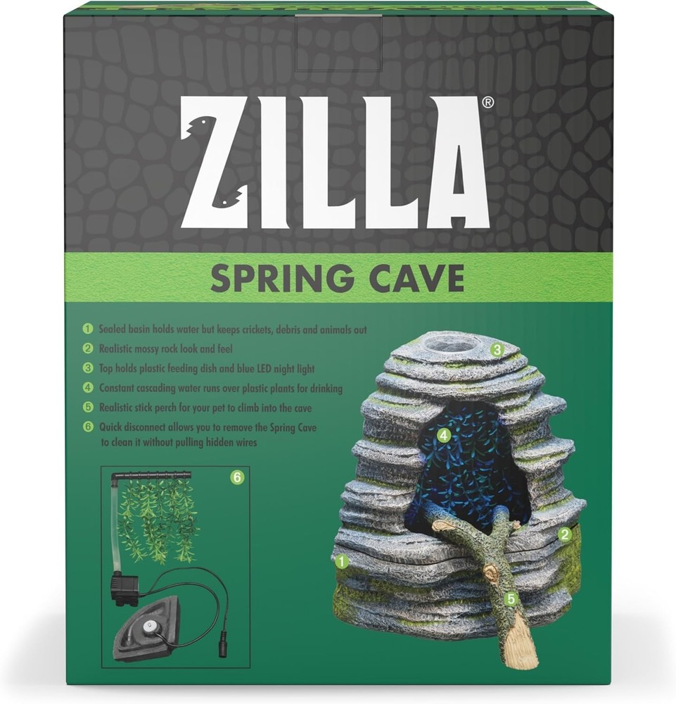 Spring Cave Décor with Blue LED, Rain Chamber, One Size, ECOM