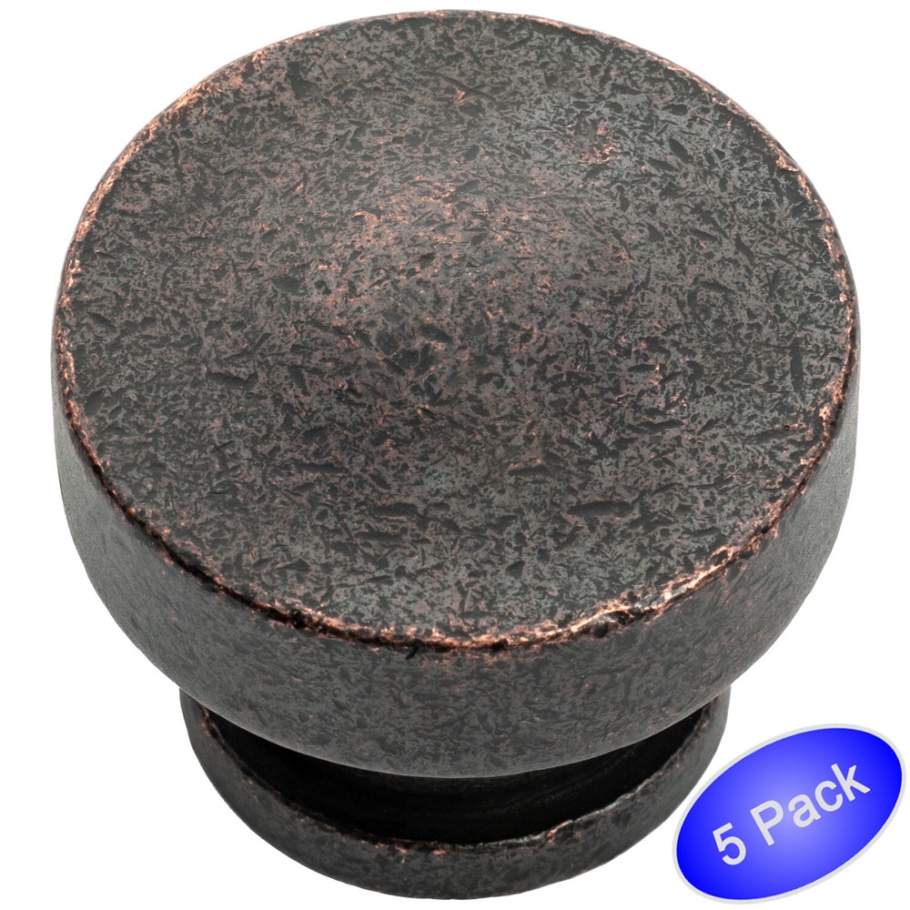 *5 Pack* Cosmas Hammered Bronze Round Cabinet Knobs #704HB