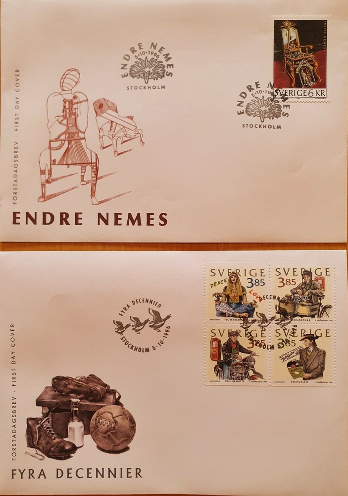 Sweden First Day Covers x 2 - 1996