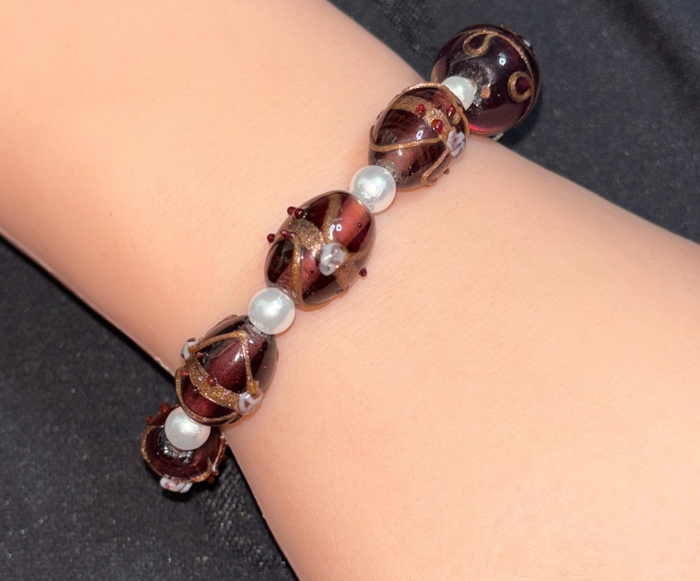Handmade Glass Beaded Stretch Bracelet
